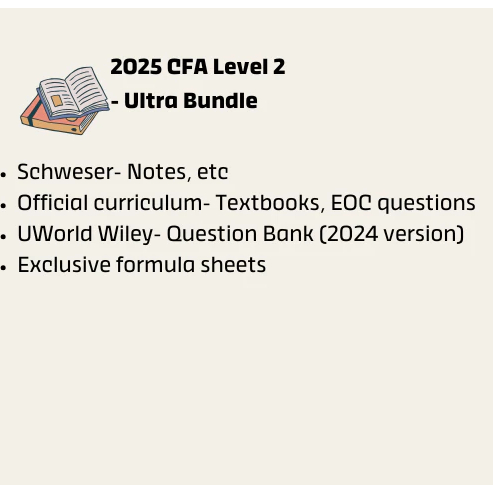 2025 CFA ระดับ 2 Ultra Bundle- Schweser, UWorld Wiley, หนังสือเรียนอย่างเป็นทางการ (เอกสารทั่วไปสุด)