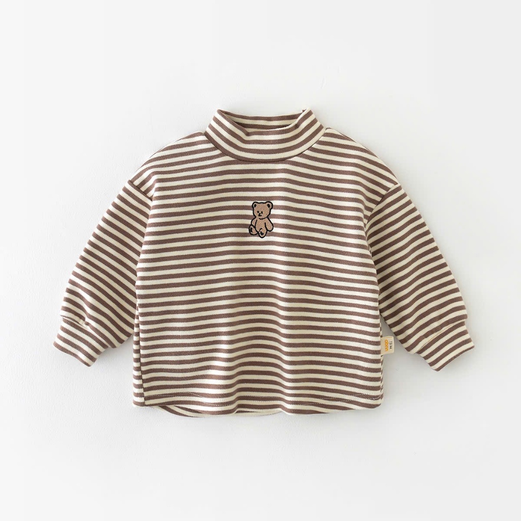 Sulie House - เสื้อสเวตเตอร์คอสูงลายทางแนวนอน - OD359