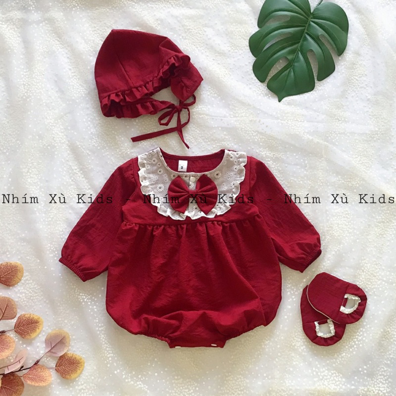 บอดี้สูทสีแดงแขนยาว Ruffled Hedgehog KIDS สําหรับทารกแรกเกิด, เต็มเดือน, ทารก, วันเกิดเด็กผู้หญิง A442