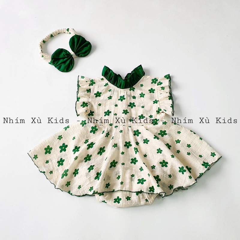 เดรสลายดอกไม้สีฟ้าพิมพ์ลายนางฟ้า NHM X KIDS สําหรับทารกแรกเกิด เต็มเดือน เด็กทารก และวันเกิด Baby Girls ทําจากผ้าไหม B058