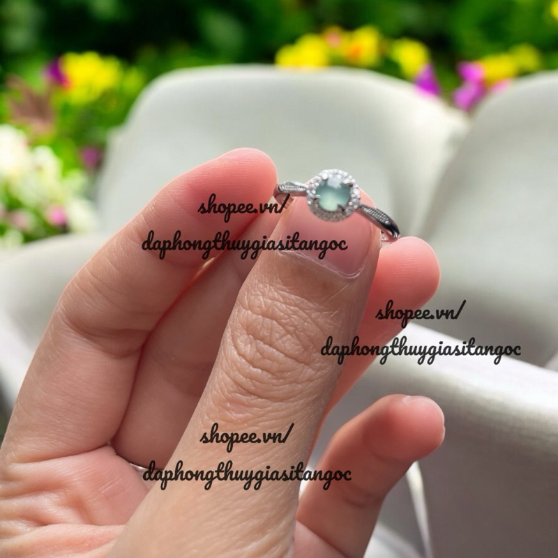 แหวนสีน้ําเงิน bac s925 สวยมาก vip freesize 5mm ลูกปัด