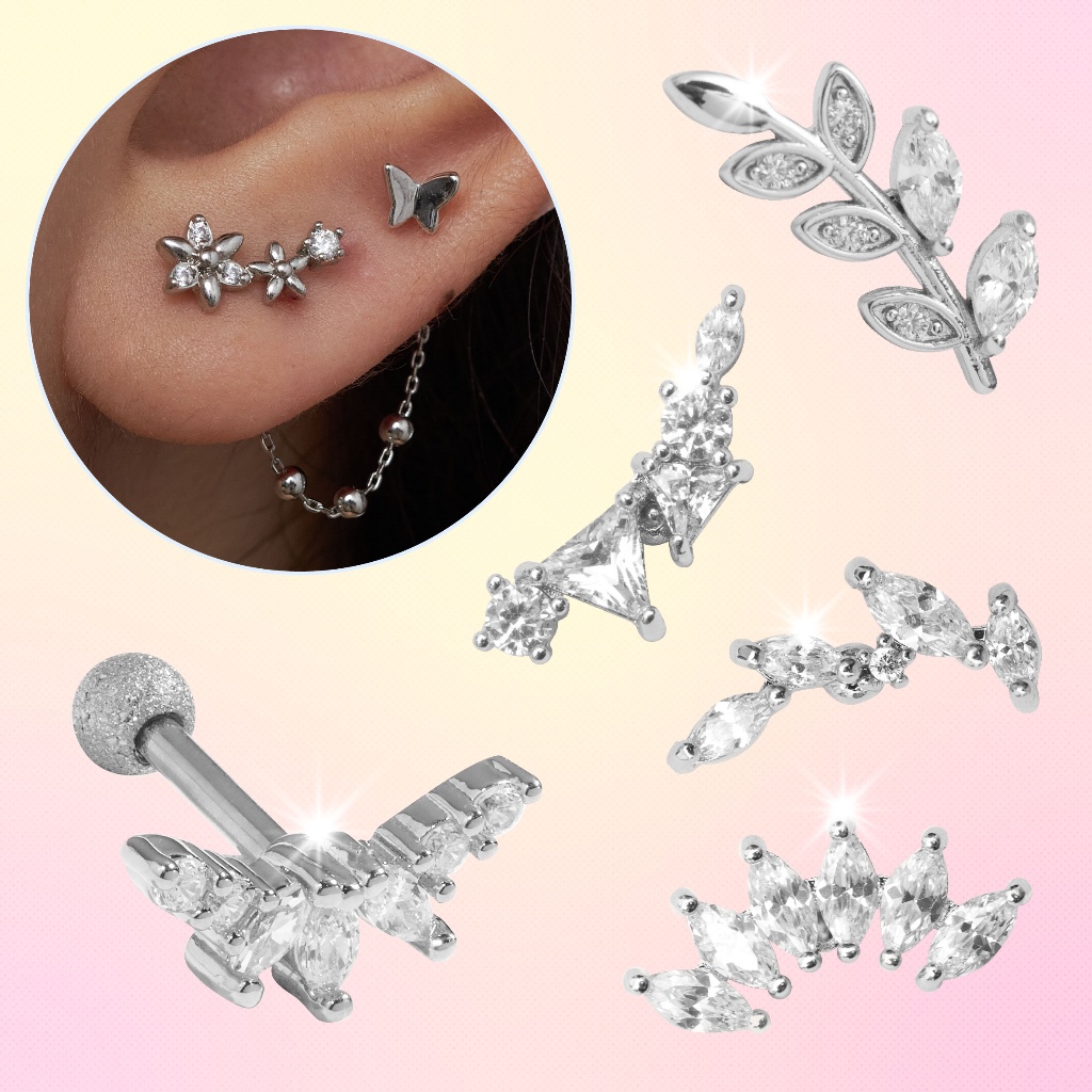 Helix, Flat & Conch - HELIX, FLAT & CONCH CURVED EARRING ซ้าย SIDE COLLECTION COCKSTOCK