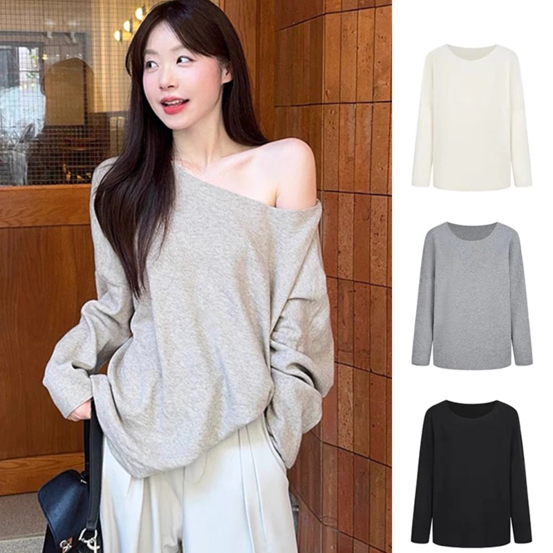 เสื้อปาดไหล่แขนยาวสุดเก๋ เสื้อปาดไหล่ขนกระต่ายสุดหรู ม664