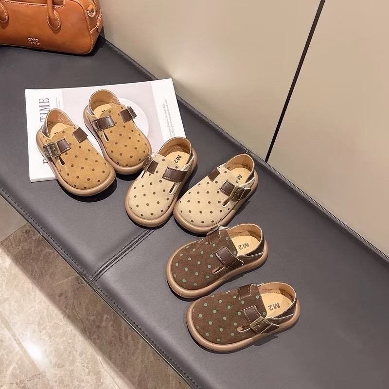 PORK COW LEATHER boken SHOES สําหรับเด็กชายและเด็กหญิงไปโรงเรียน ออกนอกบ้านทุกวัน ไซส์ 23-34 (รหัส P