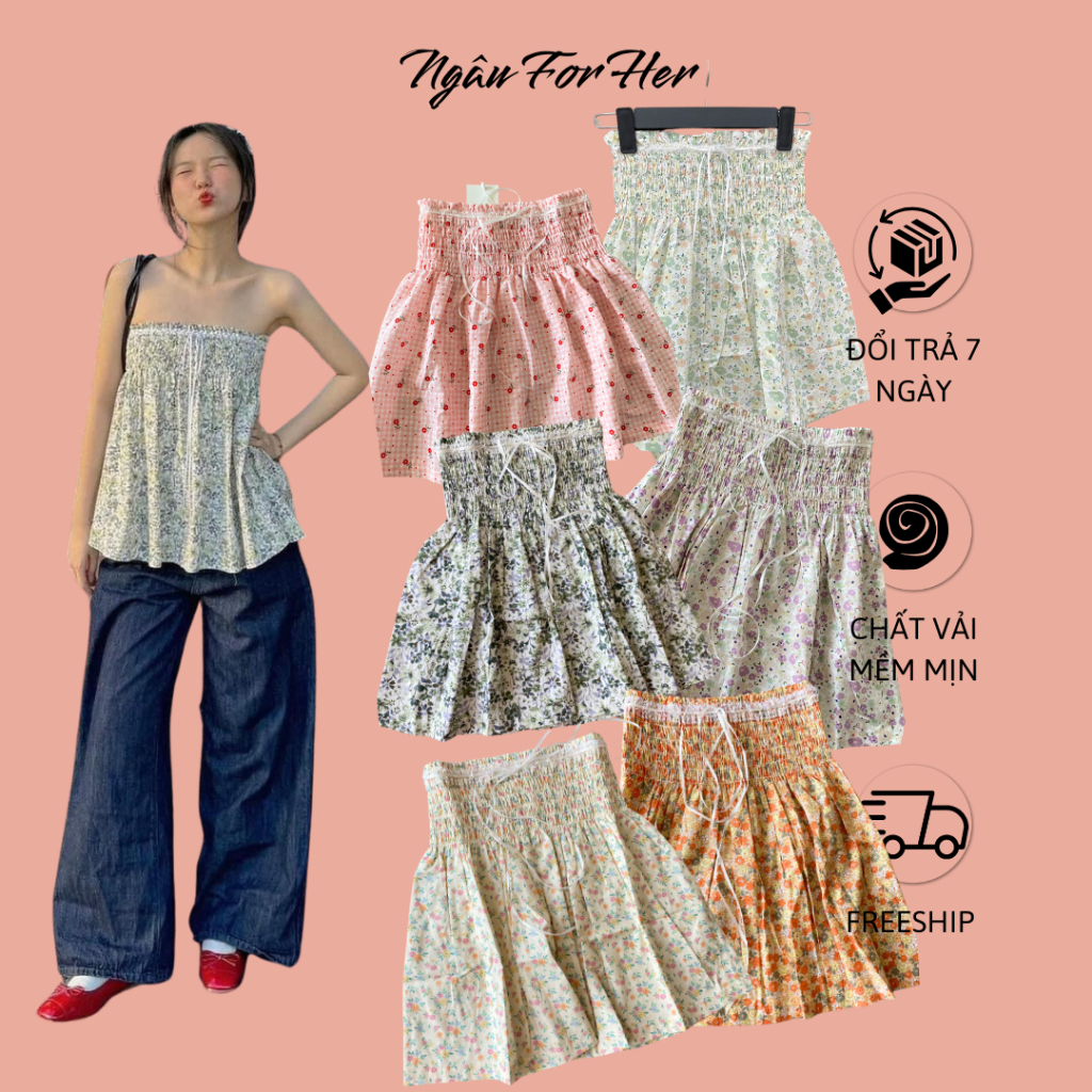 Floris TOP- หลอดโบฮีเมียนลายดอกไม้สําหรับเธอ