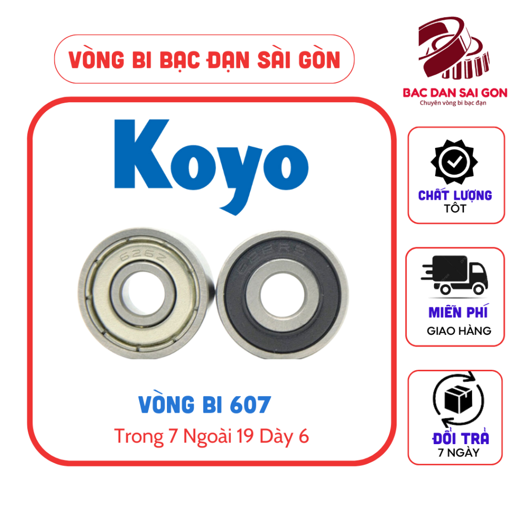 ญี่ปุ่น KOYO BEARINGS 607, 608, 609, 626, 227, 628, 629 ZZ IRON LID