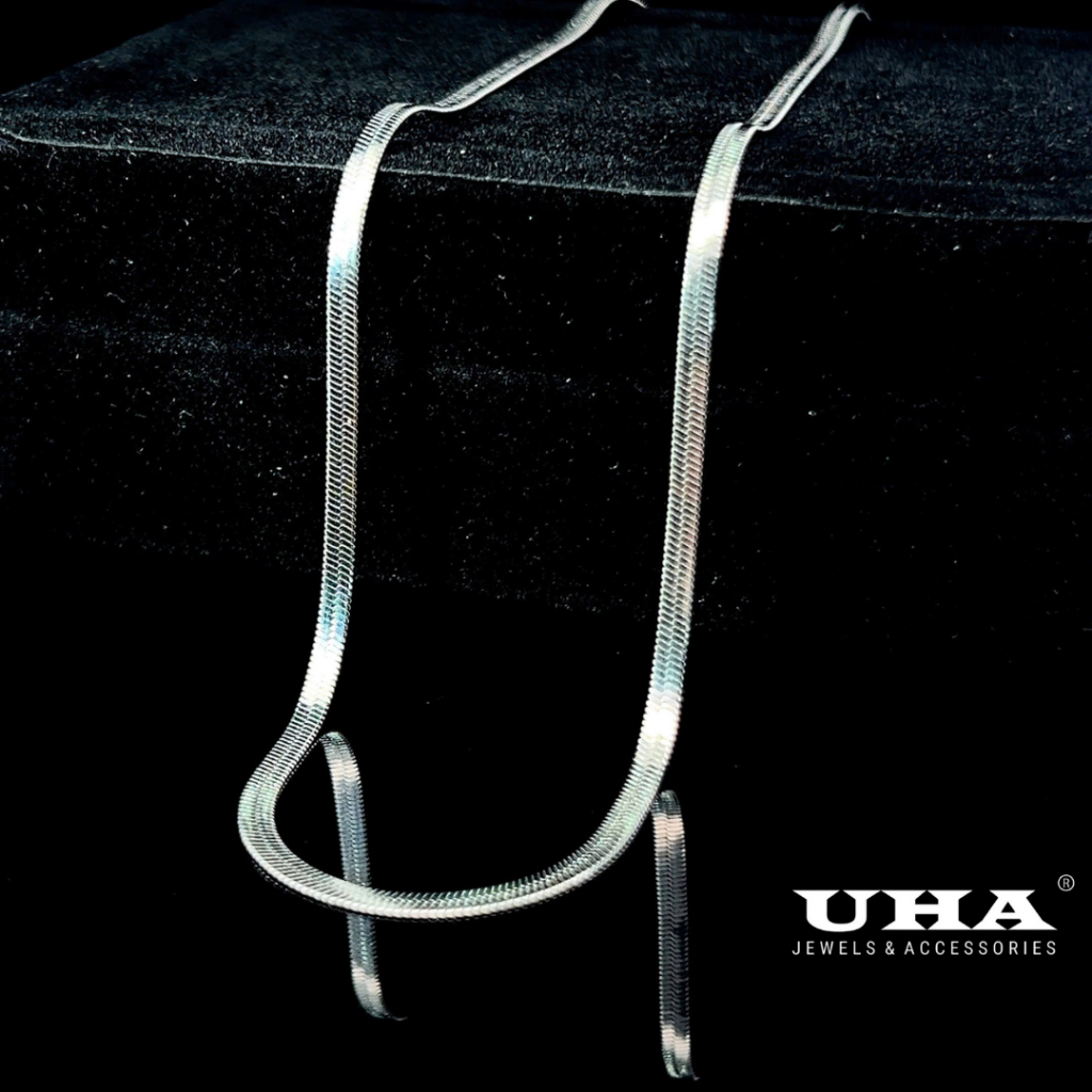 สร้อยคอ DIN4 unisex TITAN ดีไซน์แบน 2 มม. สี UHA คุณภาพสูง