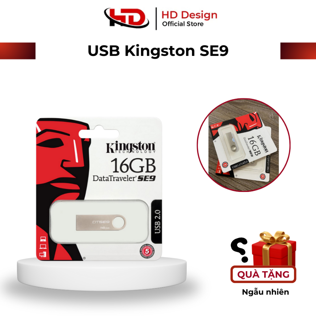 ที่เก็บข้อมูลข้อมูล Kingston SE9 USB 64g/32g/16g/8gb - การออกแบบ HD ของแท้