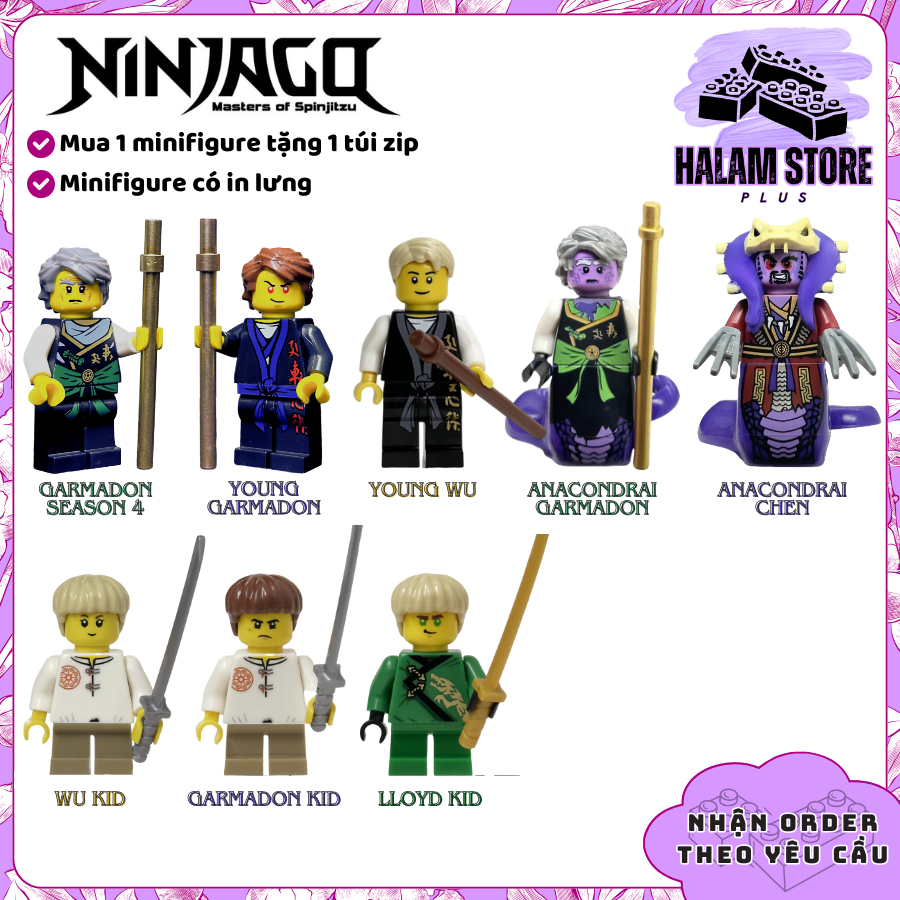 [Halam Store] Ninjago Young Garmadon Morro Chen minifigures ของเล่นประกอบ - โมเดลนินจามาสเตอร์