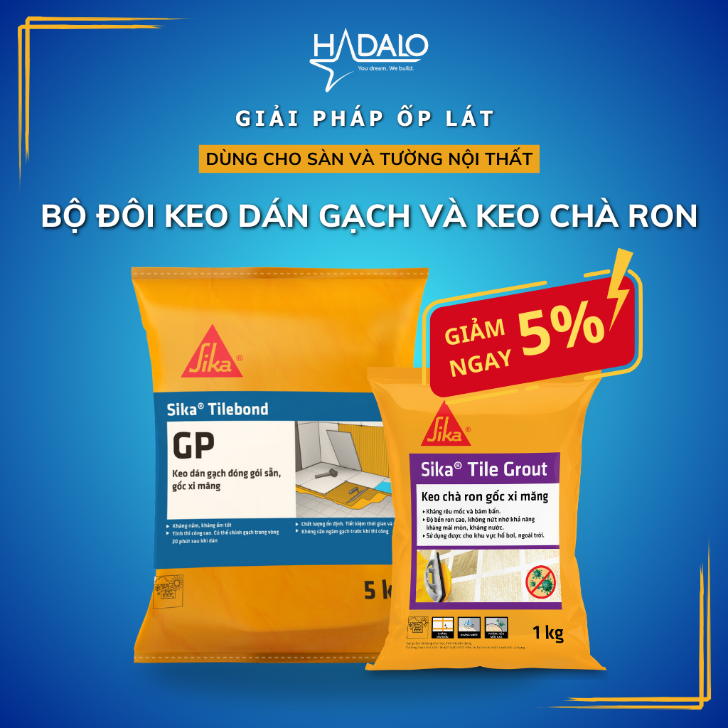 Sika Combo - กาวปูกระเบื้อง Sika TileBond GP และยาแนวกระเบื้อง Sika