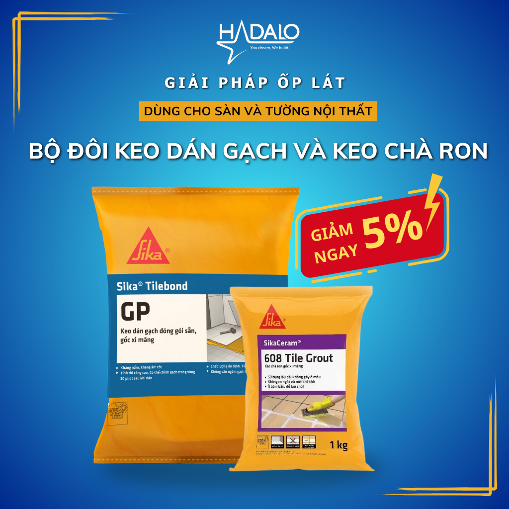 Sika Combo - กาวปูกระเบื้อง Sika TileBond GP และ Sikaceram 608 ยาแนวกระเบื้อง