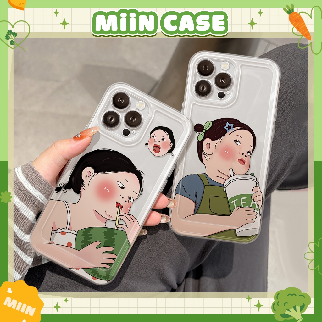 เคส IPhone Drink ขอบตรง กันกระแทก ป้องกันกล้องโปร่งใส - iP 6/6s/7/8/Plus/X/XS/11/12/14/15/Pro/Max