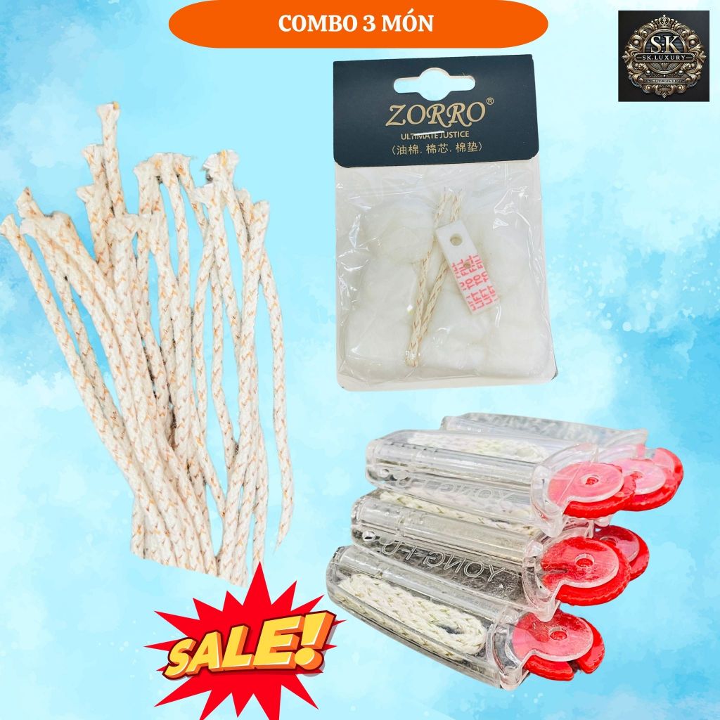 CMOBO wick + คอตตอน zoro + พุพองหินไส้ตะเกียง 1 อัน อุปกรณ์เสริม zippo ของแท้