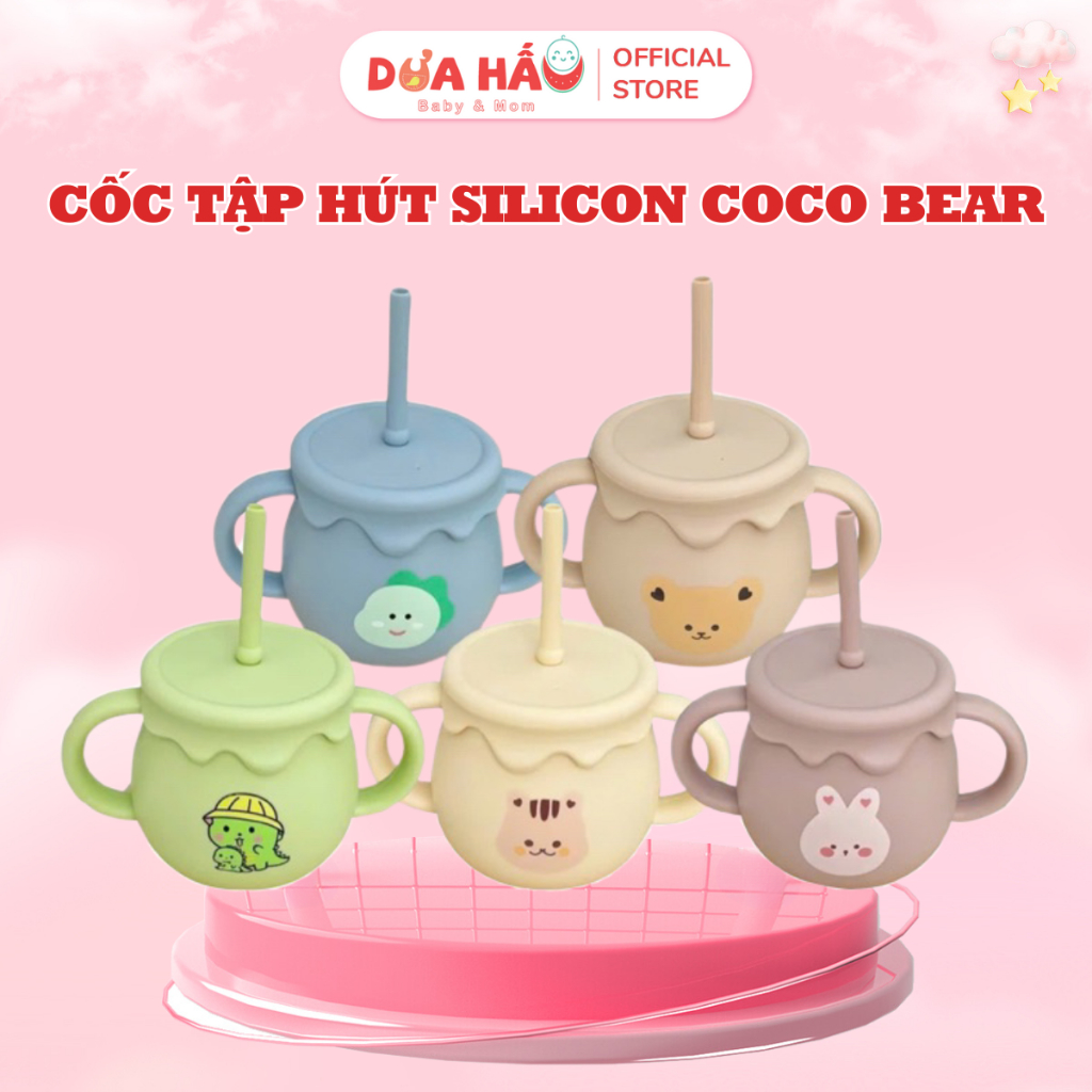 ถ้วยดูดซิลิโคน Coco Bear ตลก ปลอดภัยสําหรับทารกและสะดวก Shop Dua Hau Baby & Mom