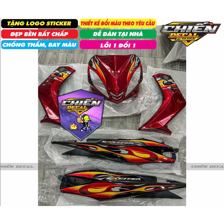 EXCITER REMOVABLE STAMP FIRE ORANGE RED YELLOW FIRE รุ่น EXTREMELY FIRE, SHARP PATTERNS BEAUTIFUL