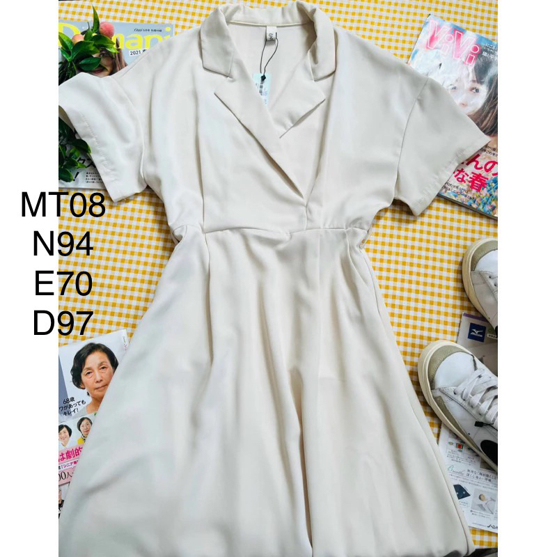 [หน้าอก N เอว Long D] เดรสแขนสั้นคอปกเชิ้ตเอวบานทรงยาว (GO PLAY) DTD1-SM