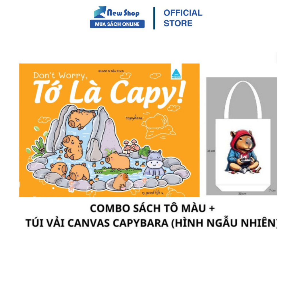 หนังสือ - ไม่ต้องกังวลสมุดระบายสีคอมโบ, ฉันเกลียดชัง! + Capybara Canvas Tote Bag - (ABB)