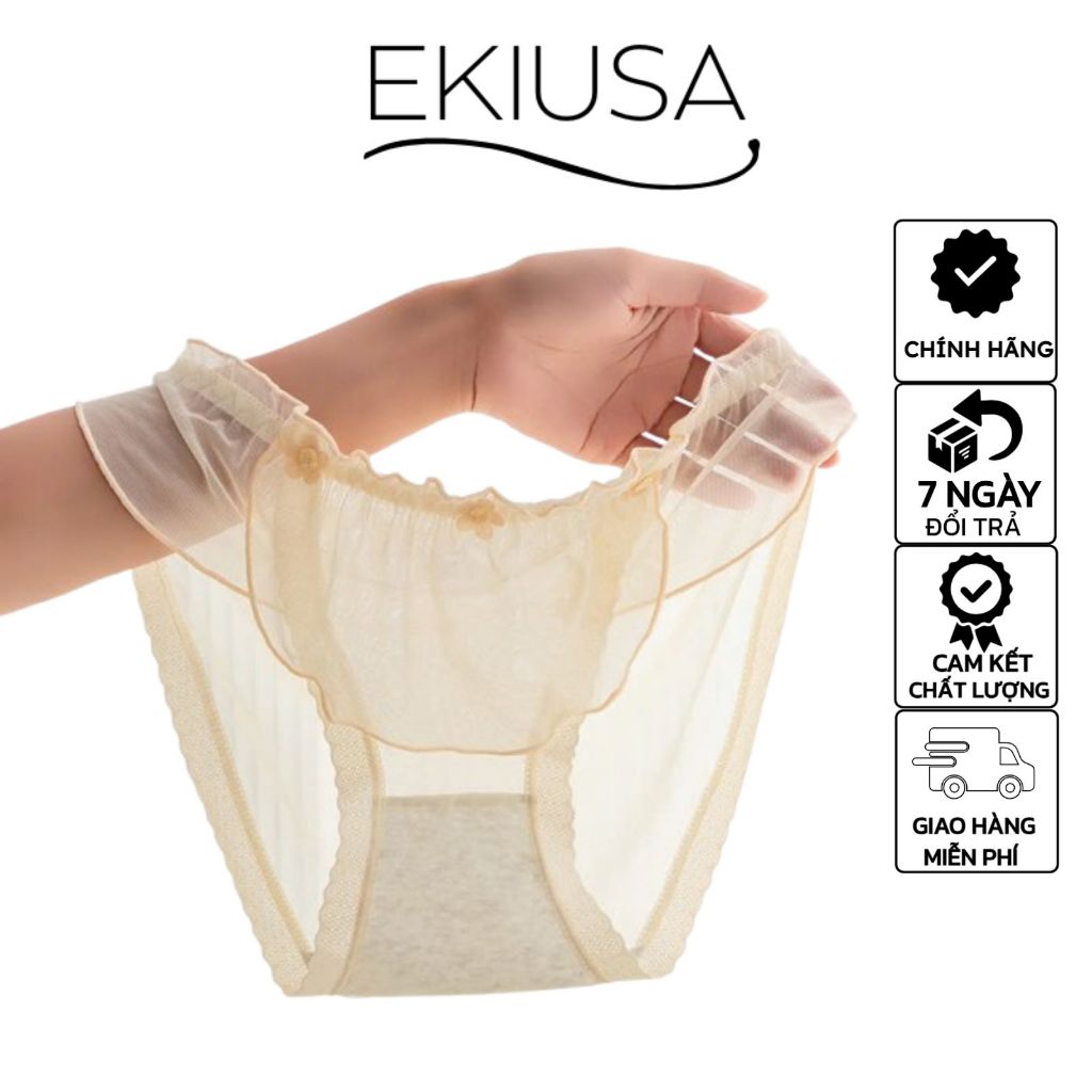 Ekiusa WOMENS underwear - ชุดชั้นในลูกไม้คุณภาพสูงโปร่งเซ็กซี่ดอกไม้ รหัส H1061