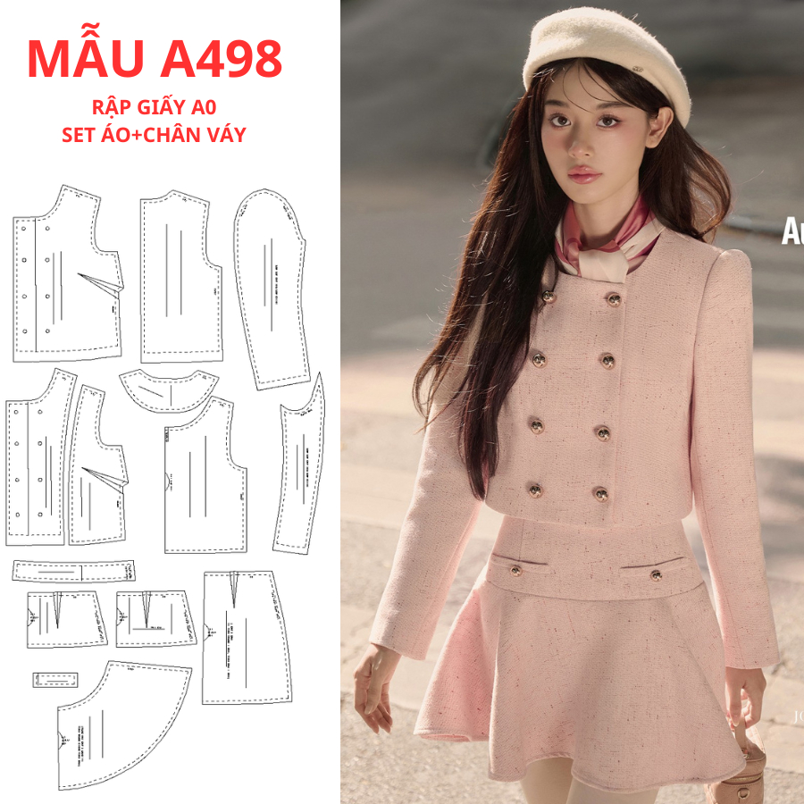 A0 แผ่นกระดาษ 2 แผ่นเสื้อและกระโปรง -A498