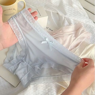 Set 10 Quần Lót Nữ, 325 Quần Lót Nữ Cotton su lụa phối ren hoa co dãn 4 chiều, không lộ viền co giãn thoáng mát gợi cảm