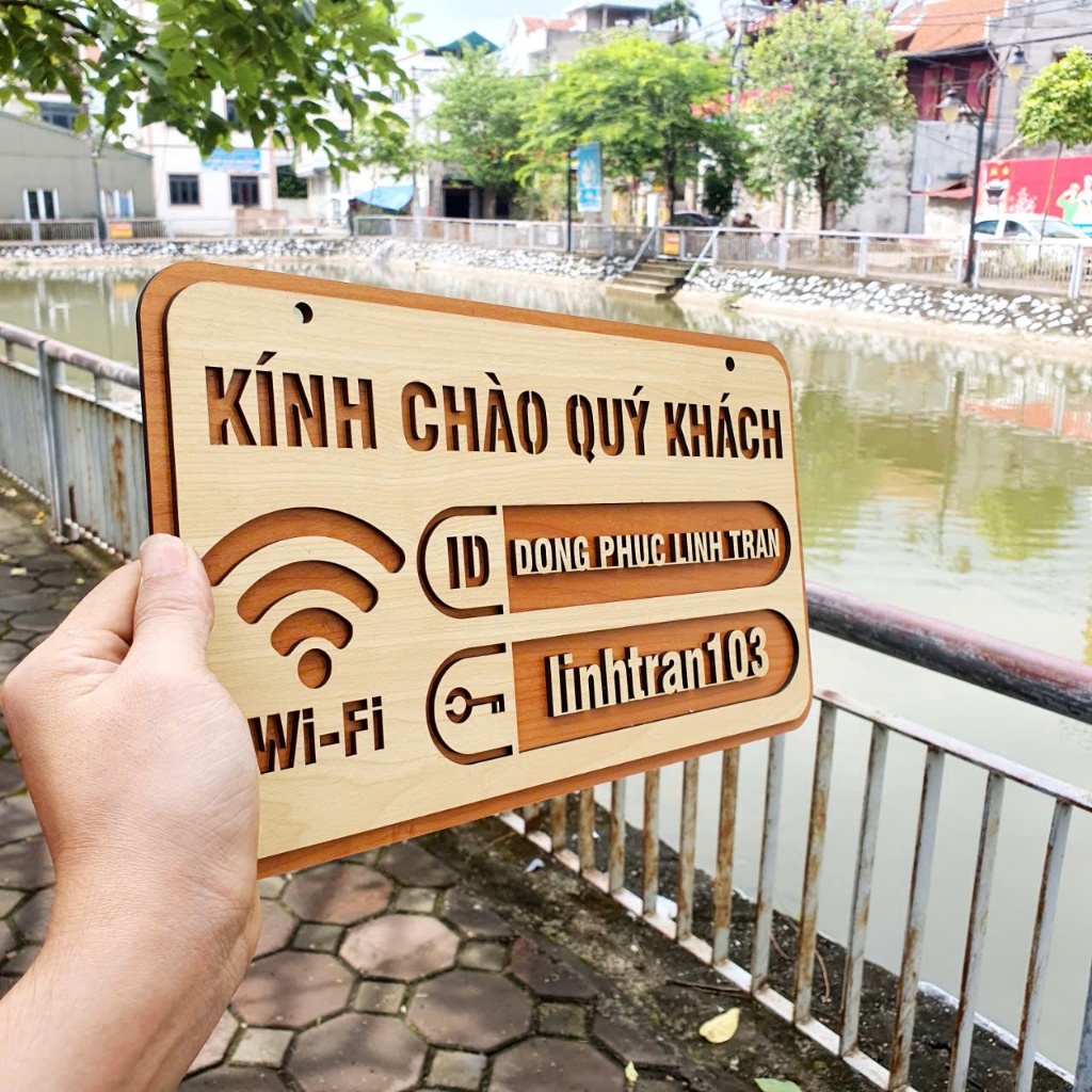 DC Wooden board Wifi, QR Wifi - หากคุณเพียงแค่ต้องหมายเหตุ ID และ Pass แล้ว!
