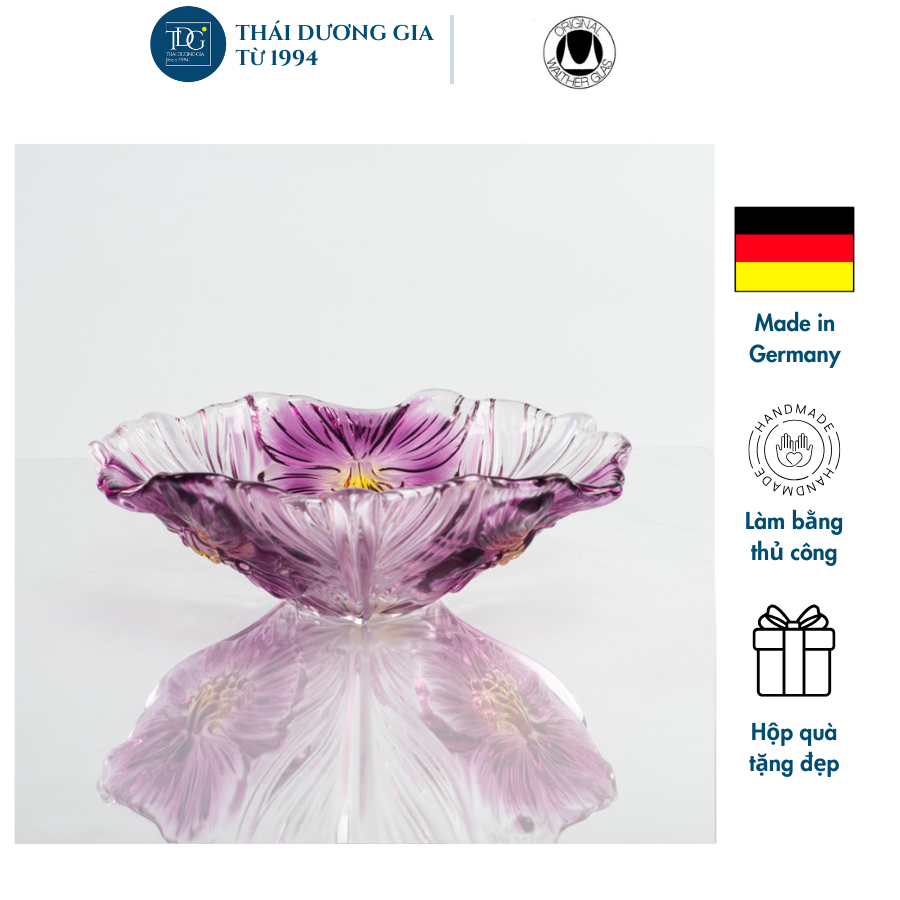 Walther-Glas Miranda ชามและจานแก้วสีม่วงเหลือง
