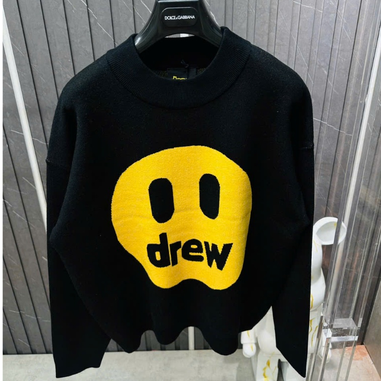 ️[คุณภาพกระจก] - Drw Hou.se Smile Wool Swt เสื้อรอบคอปักหน้ายิ้มโลโก้คุณภาพสูงหนาถักผลิตภัณฑ์คุณภาพส