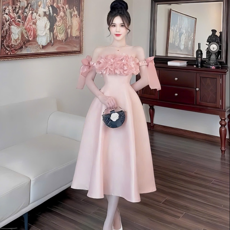 BECHIC FLASH DRESS TAGA FLOWER DRESS WITH LUXURY FLOWERS TO FLOOR YOUR FORM