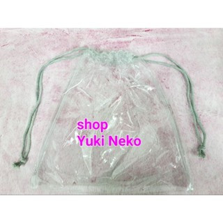 TRANSPARENT PVC BAG 38CM X 38CM - PVC TOTE BAG - กระเป๋าหูรูด PVC - กระเป๋าสะพายหูรูด PVC