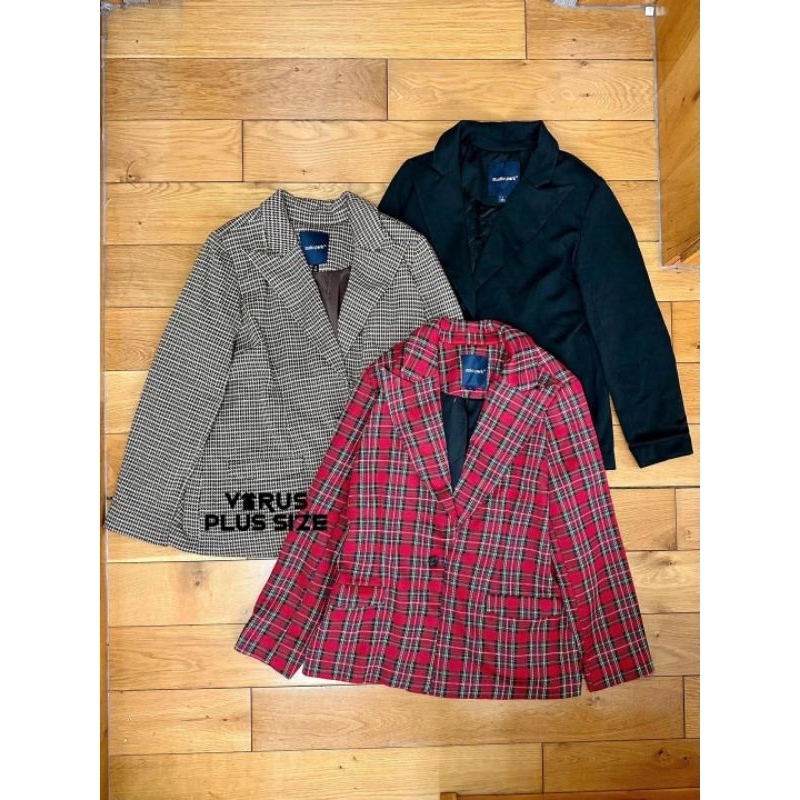[virusplussize]Blazer Caro Studio Park surplus ผ้าสักหลาดไซส์ใหญ่
