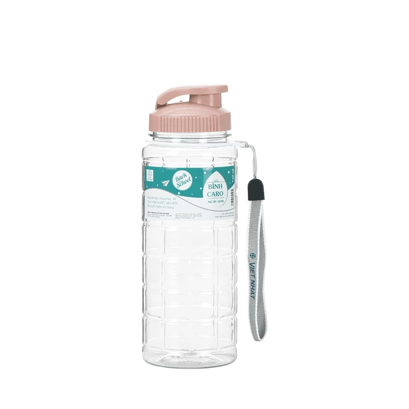 [มูลค่าสูงสุด] ขวดน้ําพลาสติก Viet Nhat NH141 ขวดน้ํากีฬาลายตารางหมากรุก 900 มล. พร้อมที่จับร่มแข็งแ