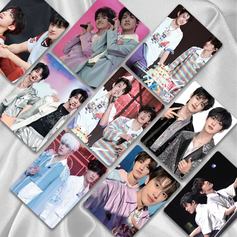 กล่องคู่ Lomo 50 ชิ้น Truong Cuc, Truong Trach Vu, การ์ด TF FAMILY TF F3 โฮโลแกรมมุมโค้งมน