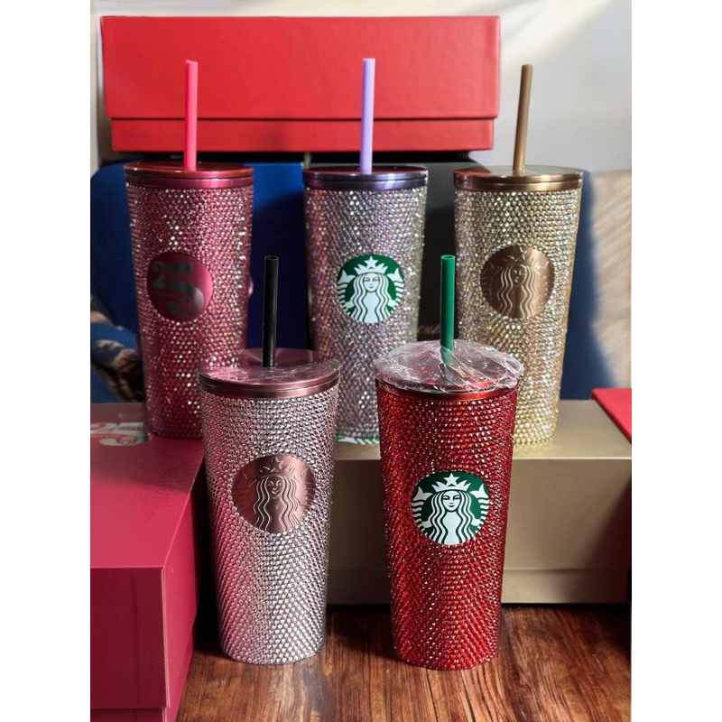 [Starbucks Rhinestone] Starbucks rhinestone เวอร์ชั่นกระติกน้ําร้อนครบรอบ 25 ปี | ถ้วยเก็บอุณหภูมิ | กระติกน้ําร้อน