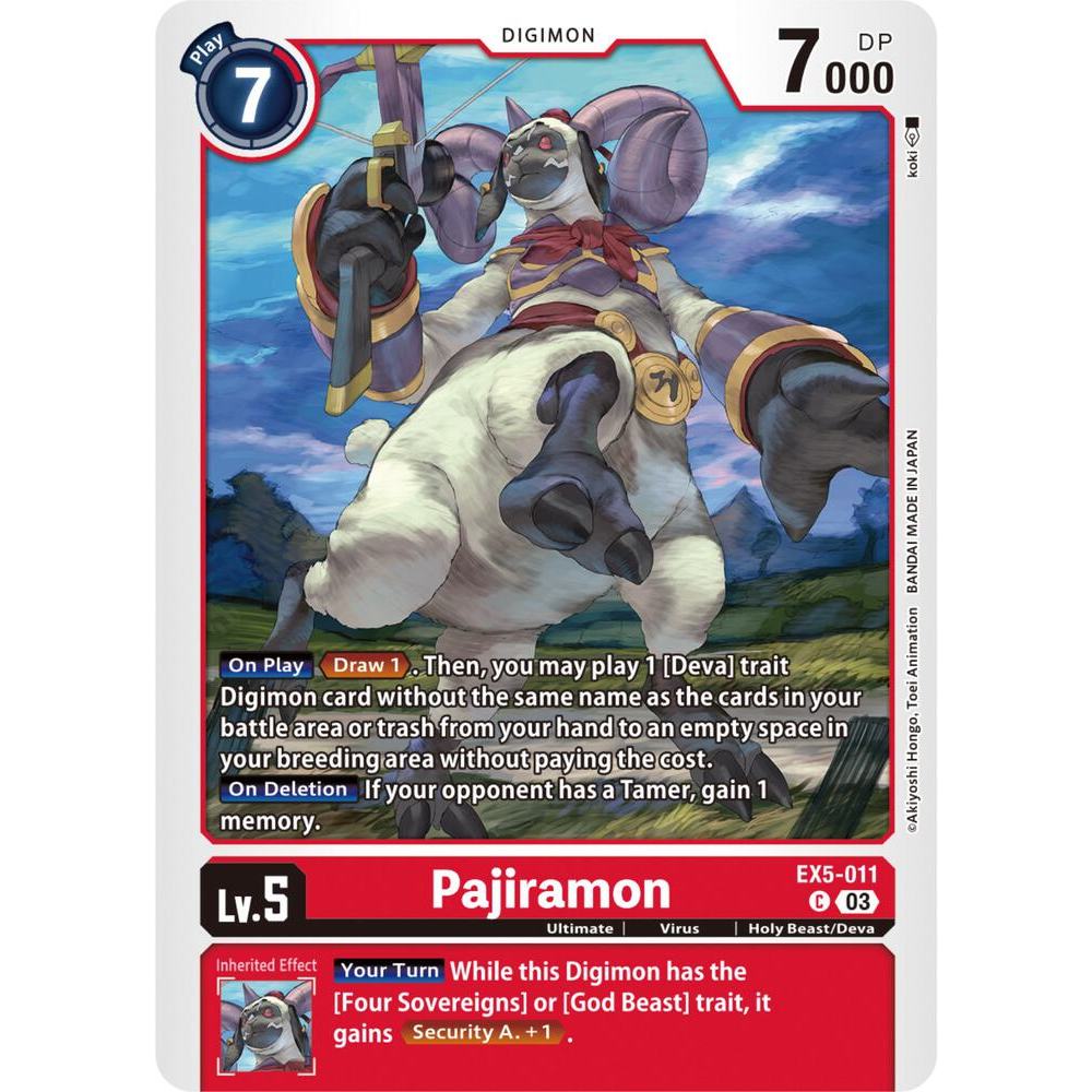 Digimon Cards รหัส EX5-011 - Pajiramon - Digimon - Common