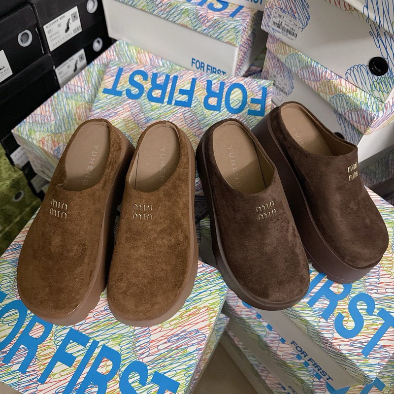 Miumiu Suede Bread Sole 6ซม. QC Fullbox.