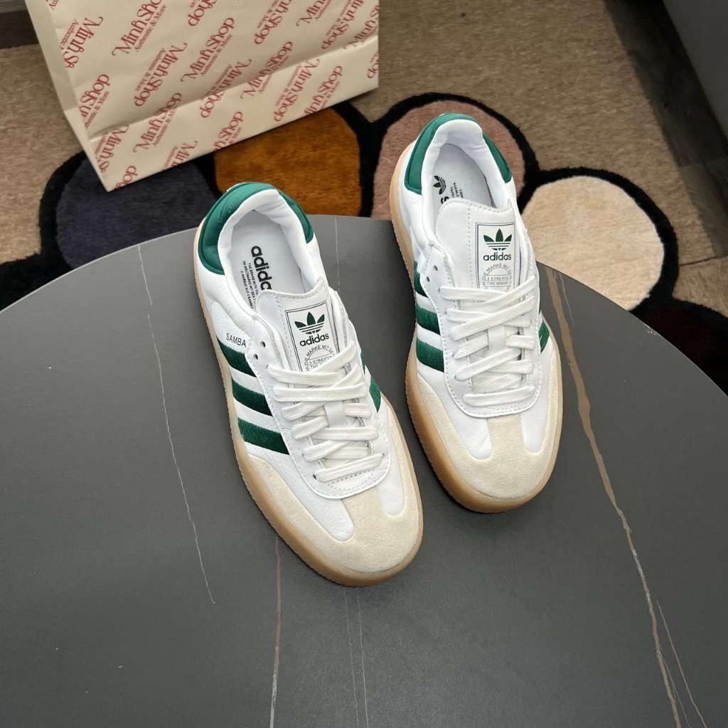 [GENUINE] Adidas Samba Cloud White Shoes / Collegiate Green - Gum - Code : ID0440