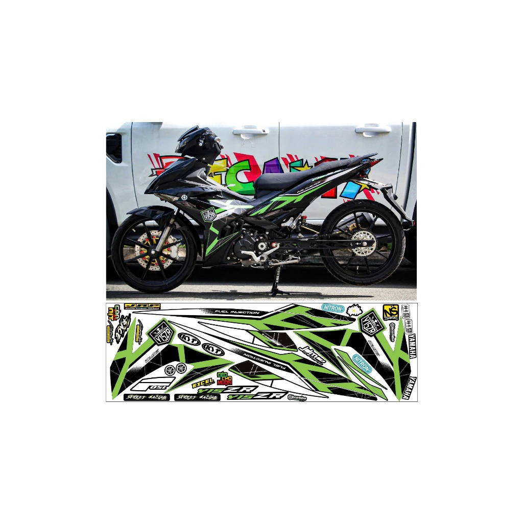 EXCITER Y15ZR BLUE BLUE BLUE 3-LAYER DECAL STICKER, HIGH ADHESIVE