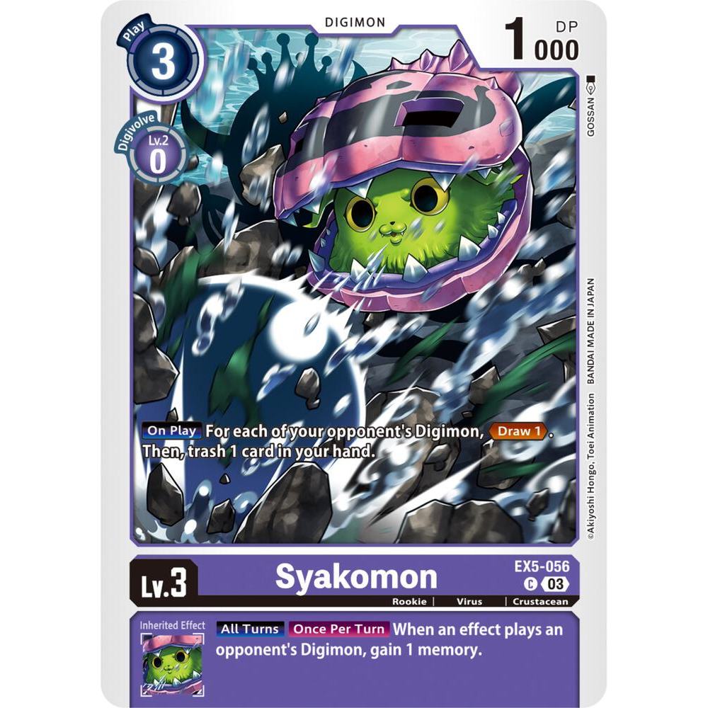 Digimon Card Code EX5-556 - Syakomon - Digimon - Common