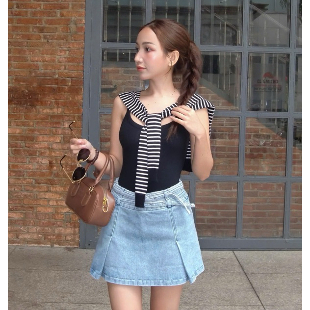 H2STORE - YOUTHFUL A-LINE JEAN SKIRT - I05833