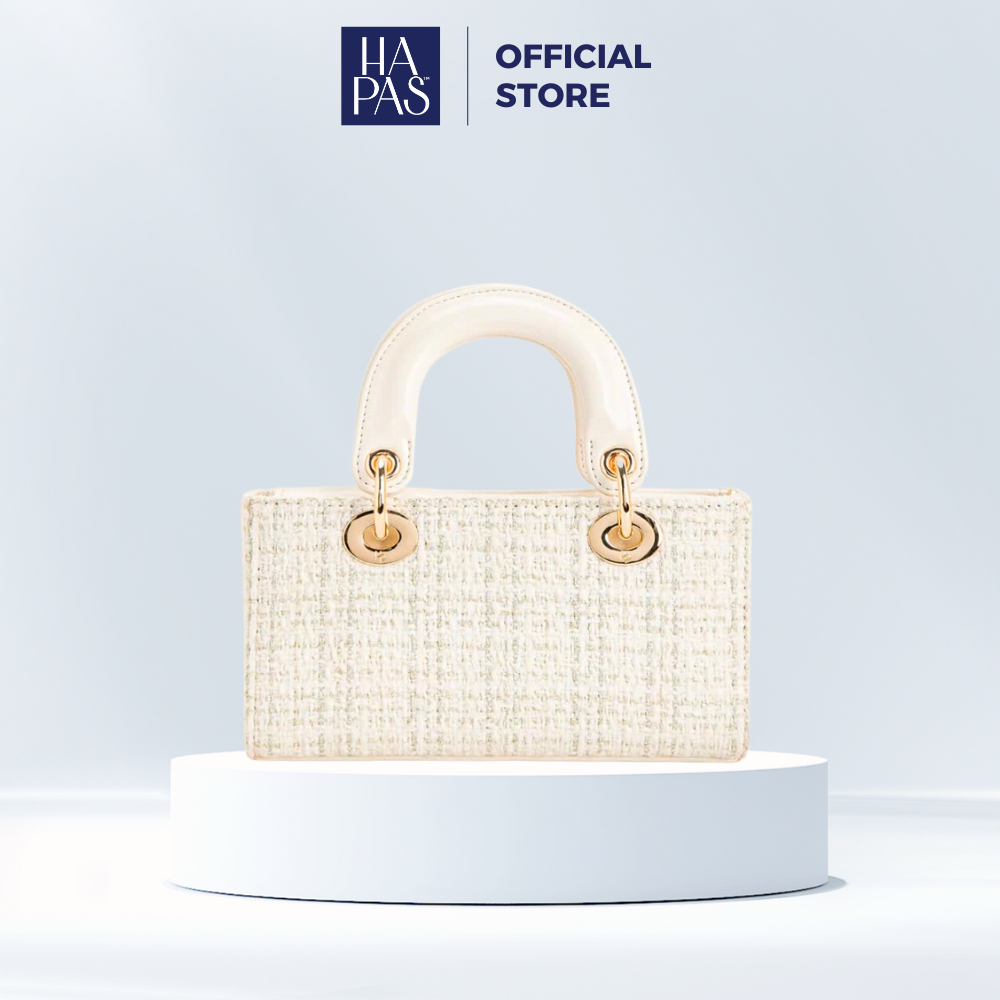 Hapas Womens Boxy Crossbody Handbag QuinX Bag Tweed - TXT240983 - กระเป๋าแฟชั่นของแท้