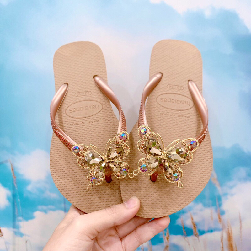 Havaianas Slim รองเท้าแตะผู้หญิง with Butterfly Lux Edge