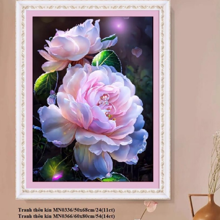 ภาพวาดปักครอสติกดอกโบตั๋น mn0336 (50x68)ซม., mn0366 (60x80)ซม. - ชุดวัสดุปักลายแฮนด์เมด
