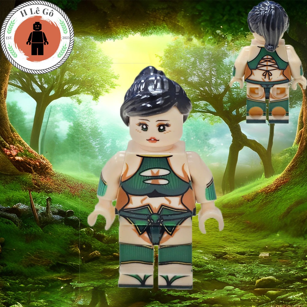 Waifu Three Kingdoms Girl Mulan Green Costume Short Ponytail New Arrival