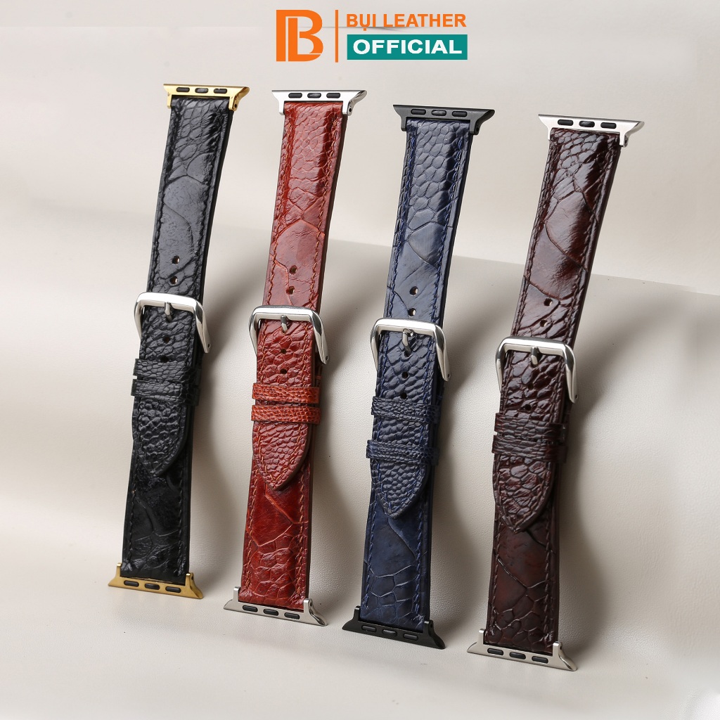 AW นกกระจอกเทศสายหนังเย็บด้วยมือ D109A-ขนาด 38 มม., 40 มม., 41 มม., 42 มม., 44 มม.,45 มม., 49 มม. - 