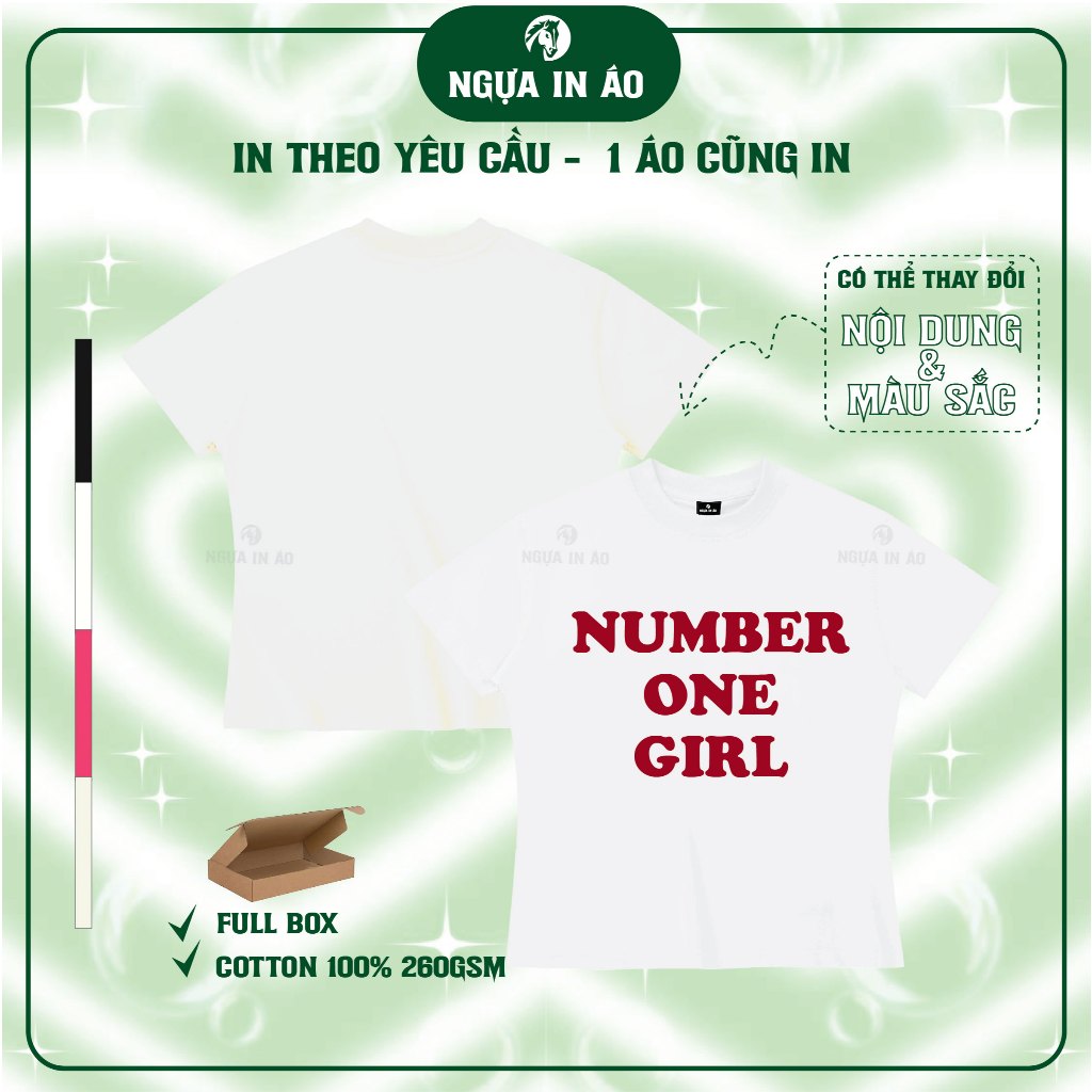 BABYTEE NUMBER ONE GIRL SHIRT - เวอร์ชั่นรักของโรเซ่สําหรับตัวเอง - ผ้าฝ้าย 100% 240gsm HORSE PRINTE