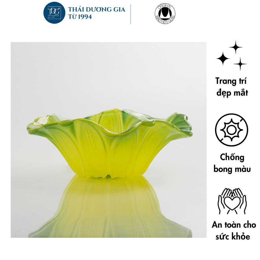 Walther-Glass green แก้วชามผลไม้และจาน