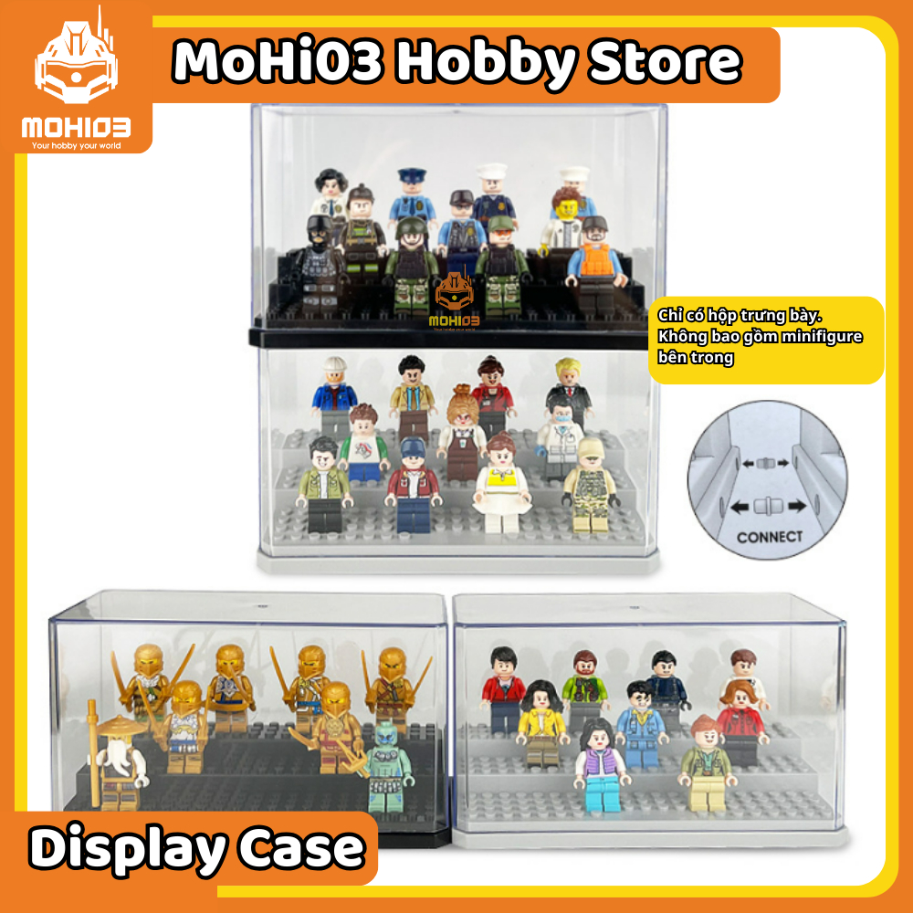 กล่องแสดงโมเดล Minifigure 3 ชั้น - เคสแสดงผล กล่องใสกันฝุ่น No.1039-3 - Mohi03