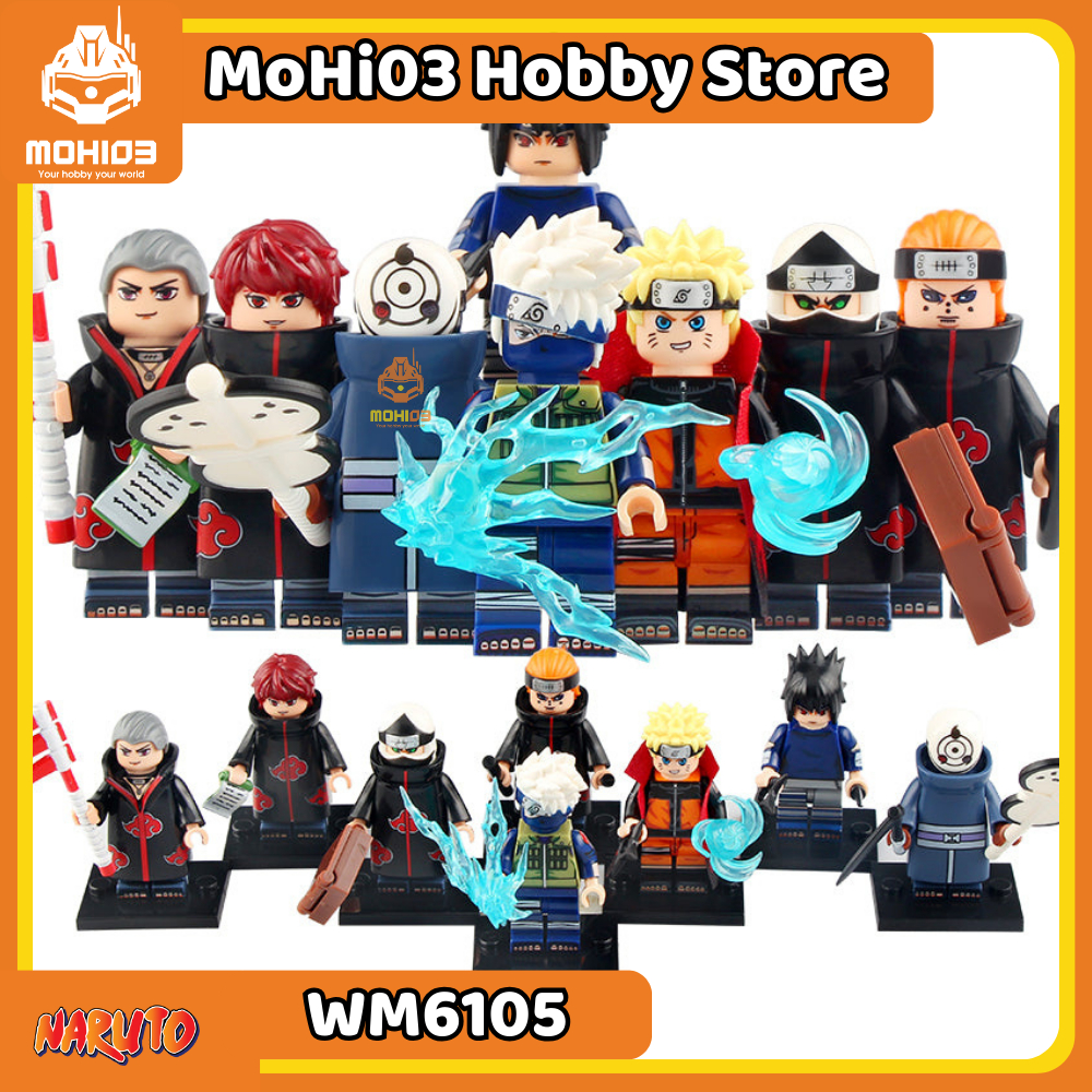 Naruto Minifigure Naruto WM6105 - Assembly Model of Sasuke Kakashi Obito Akatsuki Sasori Character -