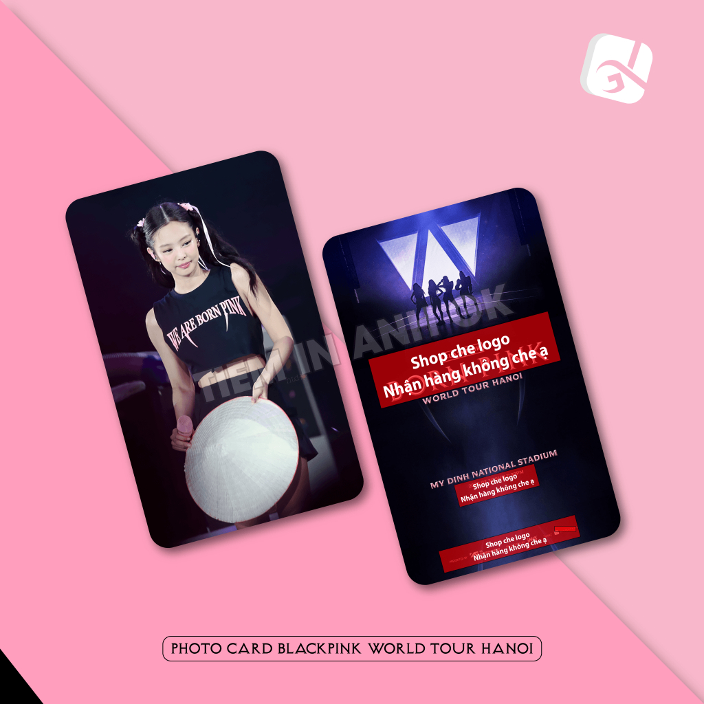 Photocard JENNIE BLACKPINK World Tour Hanoi - ขนาด 5.5x9ซม.