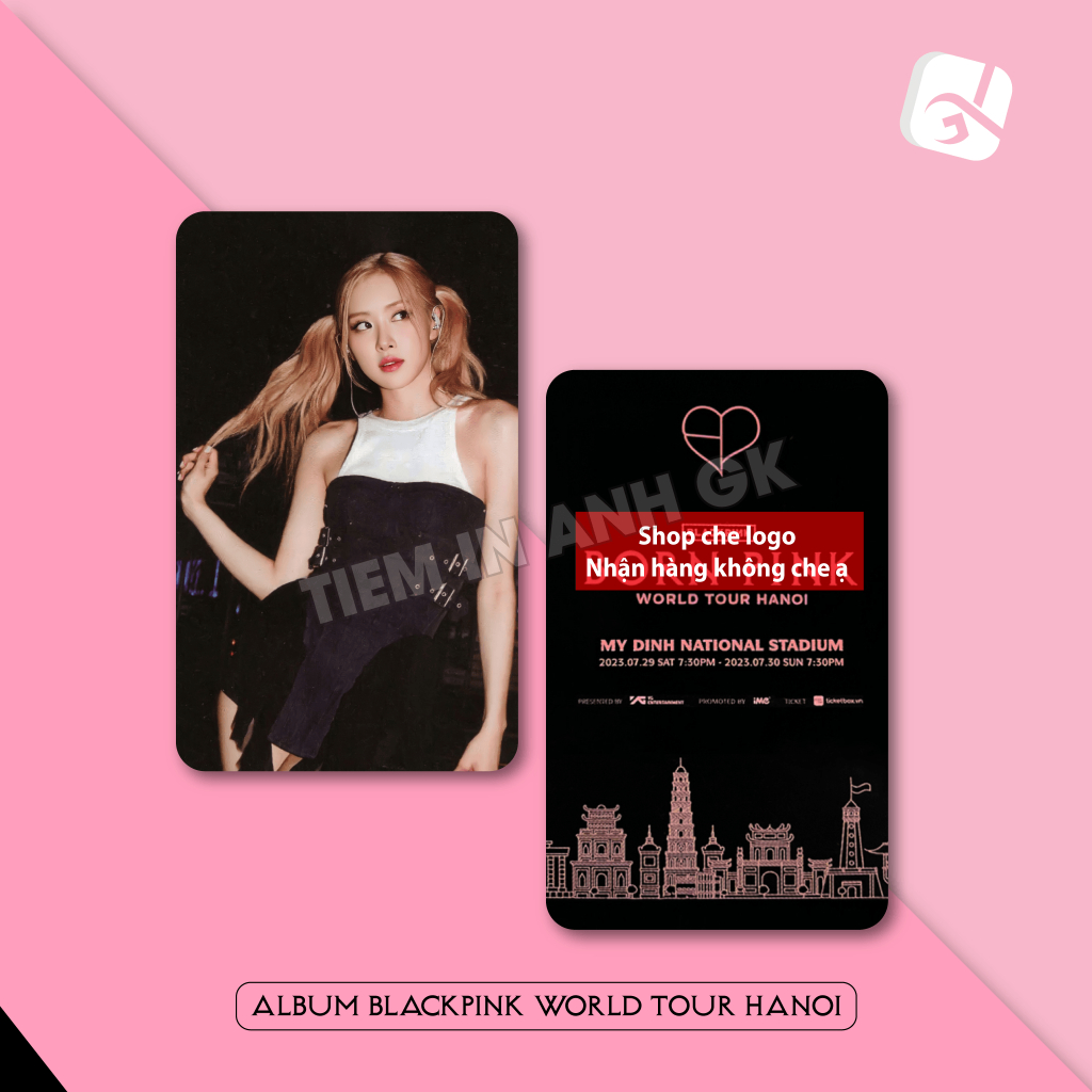 BLACKPINK Photocard - การ์ดสะสม BORN PINK World Tour Hanoi - ขนาด 5.5x9ซม.